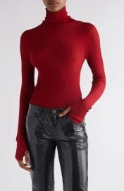 Isabel Marant Jaelis Metallic Rib Turtleneck Sweater at Nordstrom