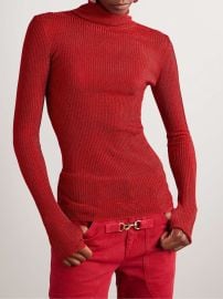 Isabel Marant Jaelis Metallic Ribbed knit Turtleneck Sweater at Net a Porter