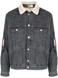 Isabel Marant Jenson Embroidered Denim Jacket - at Farfetch