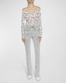 Isabel Marant Jiler Floral-Print Twisted Off-The-Shoulder Top at Neiman Marcus