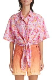 Isabel Marant Liaggy Floral Print Parachute Shirt at Nordstrom