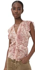 Isabel Marant Lonea Blouse Light Red/Ecru 42 at Shopbop