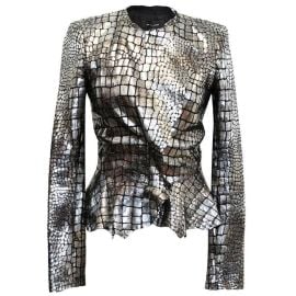 Isabel Marant Metallic Silver Leather Jacket at 1stdibs