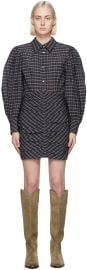 Isabel Marant Navy Filanua Puff Sleeve Dress at ssense