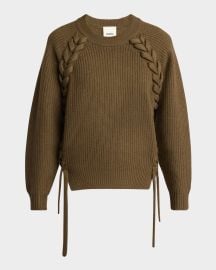 Isabel Marant Noelia Laced Rib Crewneck Sweater at Neiman Marcus