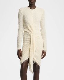 Isabel Marant Ophelie Long-Sleeve Draped Boucle Dress at Neiman Marcus