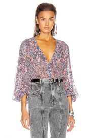 Isabel Marant Orionea Blouse in Blue   FWRD at Forward