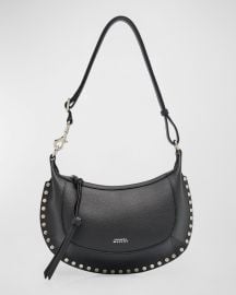 Isabel Marant Oskan Moon Grainy Leather Shoulder Bag at Neiman Marcus