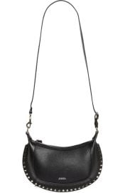 Isabel Marant Oskan Moon Leather Shoulder Bag in Black Silver at Nordstrom