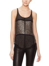 Isabel Marant Peachy Silk Brass Embellished Top at Gilt