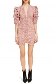 Isabel Marant Print Silk Puff Sleeve Dress at Nordstrom