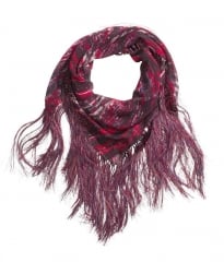 Isabel Marant Red Printed Fringe Scarf at H&M