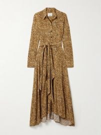 Isabel Marant Samantha asymmetric printed stretch silk crepe de chine shirt dress at Net a Porter