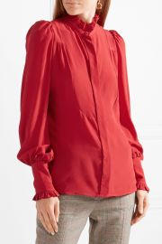 Isabel Marant Sloan ruffled silk crepe de chine blouse at Net A Porter