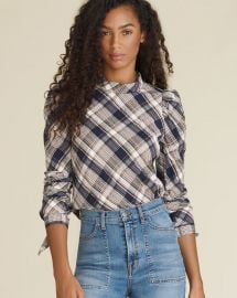 Isabel Plaid Top by Veronica Beard at Veronica Beard