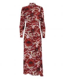 Isabella Floral Silk High Neck Dress at Intermix