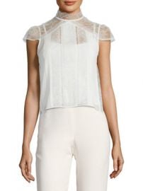 Isadora Lace Embroidered Pintuck Top by Alice   Olivia at Gilt at Gilt