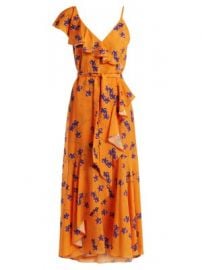 Isadora Orchid-print ruffle-trimmed crepe dress at Matches