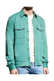 Isaia Green Wool and Cashmere Overshirt at Mitchells
