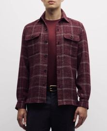 Isaia Windowpane Overshirt at Neiman Marcus