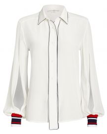 Isako Silk Button Front Blouse at Intermix