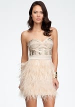 Isis feather dress at Bebe at Bebe