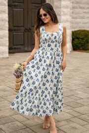 Island Heiress White Floral Maxi Dress Trendy Women Dress DressUp Dress Up at Dressed Up