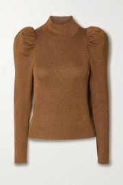 Issa gathered metallic wool-blend turtleneck sweater at Net A Porter