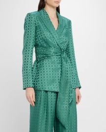Issel Printed Tie-Front Jacket at Neiman Marcus