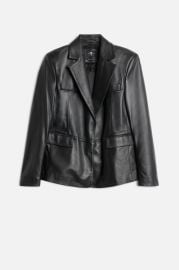 Italian Leather Blazer in Black 7 For All Mankind at 7 For All Mankind