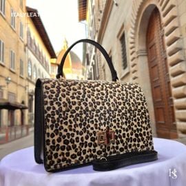 Italian Leather Handbag for Women, Handmade Elegant Leather Bag with Real Horse Hair at Etsy