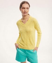 Italian Linen Cable Knit Sweater at Brooks Brothers