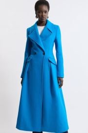 Italian Manteco Wool Blend Tailored Flared Skirt Midaxi Coat at Karen Millen