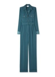 Italian Satin Back Crepe Jumpsuit St John Knits at St John Knits