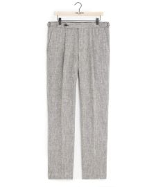 Italian Silk Linen Side Tab Trouser in Grey - Todd Snyder at Todd Snyder