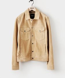 Italian Suede Snap Dylan Jacket in Cappuccino - Todd Snyder at Todd Snyder