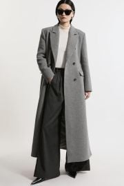 Italian Wool Mix Maxi Double Breasted Tailored Coat at Karen Millen