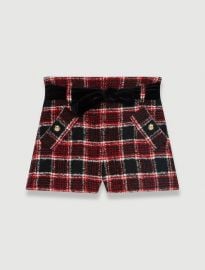 Itrit Checked Shorts With Velvet Belt by Maje at Maje