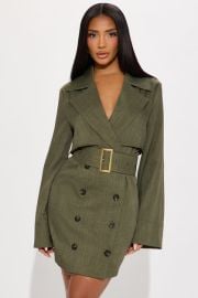Itx27s Official Belted Blazer Mini Dress - Olive Fashion Nova at Fashion Nova