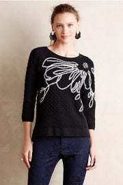 Ivory Bloom Pullover at Anthropologie