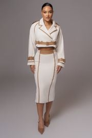 Ivory Jocelyn Contrast Skirt at JLuxLabel