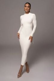 Ivory Shaye Mock Neck Dress JLUXLABEL at Jlux Label