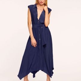 Ivy Belted Midi Dress in spring navy Ramy Brook at Ramy Brook