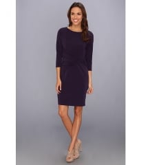 Ivy andamp Blu Maggy Boutique Elbow Sleeve Ruched Side Sheath Dress Deep Plum at 6pm