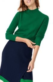 J. Crew Green Cashmere Mock Neck Sweater at Nordstrom