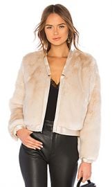 J Brand Ashbey Faux Fur Jacket in Champagne from Revolve com at Revolve