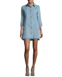 J Brand Bacall Chambray Tunic Shirtdress light blue at Neiman Marcus