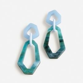 J Crew Acetate Chainlink Earrings in Hydrangea Green Blue at J. Crew