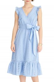 J Crew All Over Eyelet Wrap Midi Dress  Regular  amp  Petite    Nordstrom at Nordstrom