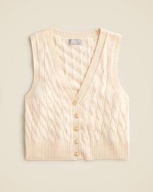 J Crew Cashmere cropped cable knit sweater vest at J. Crew